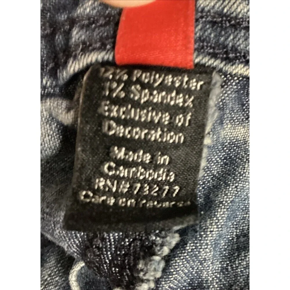 UNBRANDED Women's (Size 6) Blue Denim Jeans Pockets Stretch Distressed‎ Cuff B5G